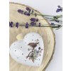 Voňavé porcelánové srdíčko plněné levandulí Střízlíček