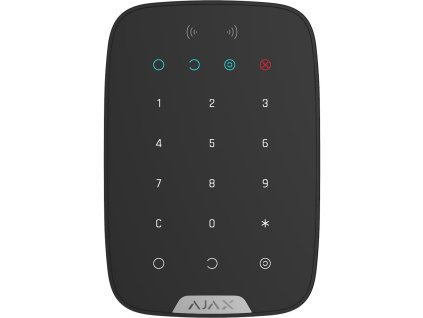 Ajax KeyPad Plus Black - Bezdrátová dotyková klávesnice podporující šifrované bezkontaktní karty a klíčenky