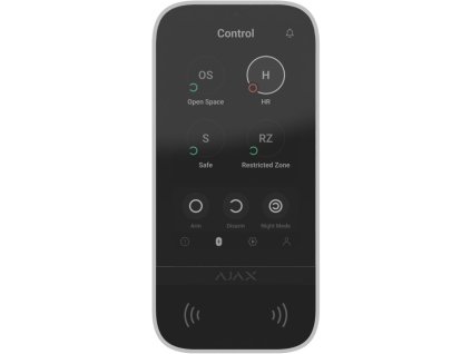 Ajax KeyPad TouchScreen Bílá - Bezdrátová klávesnice s dotykovou obrazovkou pro ovládání systému Ajax
