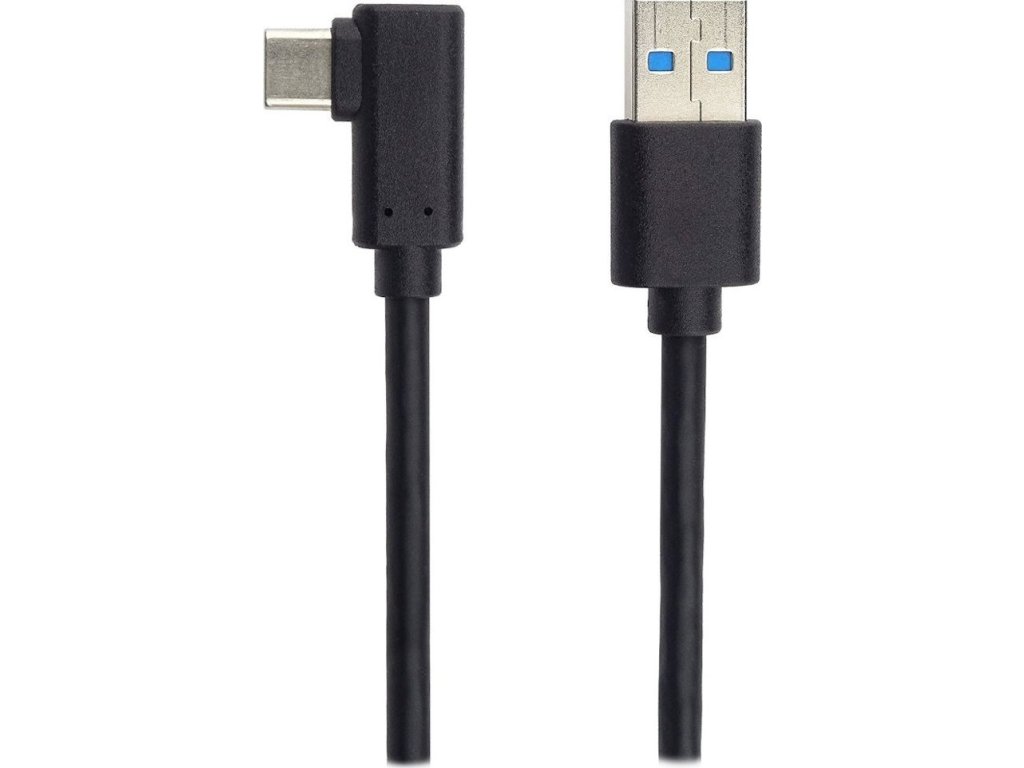 PremiumCord Kabel USB typ C/M zahnutý konektor 90° - USB 3.0 A/M, 3m
