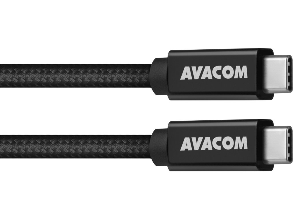 AVACOM datový a nabíjecí kabel USB Type-C - USB Type-C, 100cm, 100W E-Mark, černý