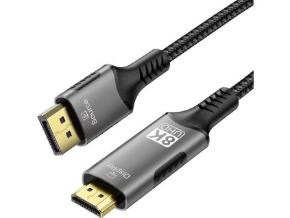 PremiumCord DP 1.4 na HDMI 2.1 kabel, 2m