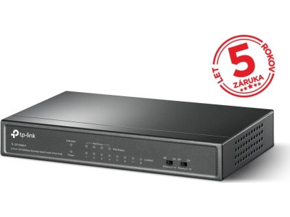 TP-link  TL-SF1008LP 8x10/100 (4xPOE) 41W Desktop kovový CCTV Switch