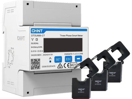 Chint Smartmeter DTSU666-CT, 3 fázový, 100A cívky