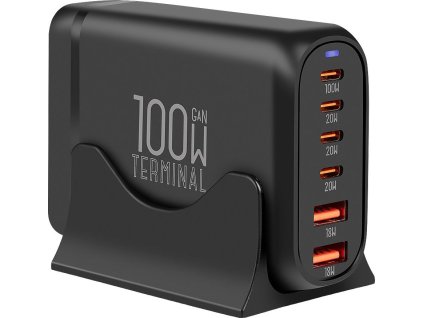 OBAL:ME Terminal GaN Stolní nabíječka 4C2A 100W Black