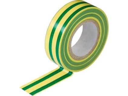Izolační páska PVC 15mm, 10m, zelenožlutá