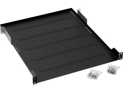 Triton police s perforací 1U/550mm, 19", nosnost 40kg, černá