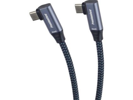 PremiumCord USB-C 2x zahnutý kabel, 3m