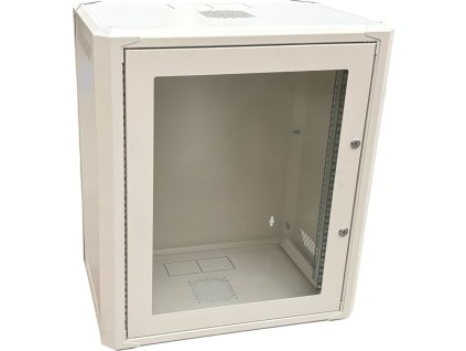 Conexpro jednodílný rozvaděč 19" 12U/400mm, FLAT PACK, skleněné dveře