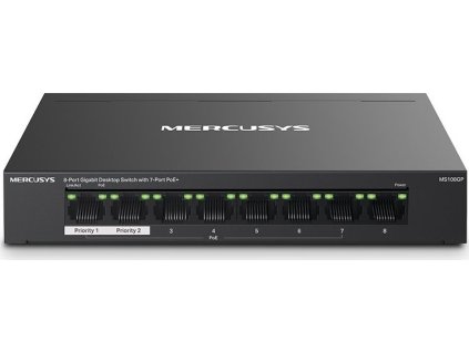 TP-Link Mercusys MS108GP Switch 8-Port, 7× Gigabit PoE+, 1× GLAN, 802.3af/at, 65 W