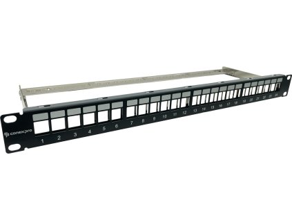 Conexpro 19" modulární neosazený patch panel STP, 24 portů, 1U, neosazený