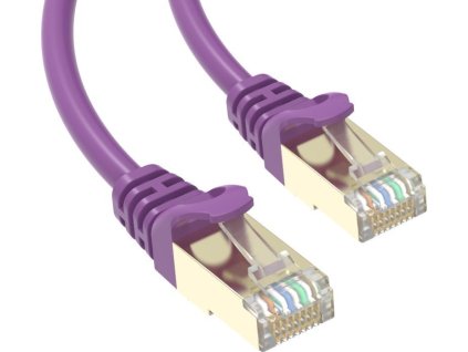 Conexpro slim patch kabel STP, CAT6A, 1m, fialový