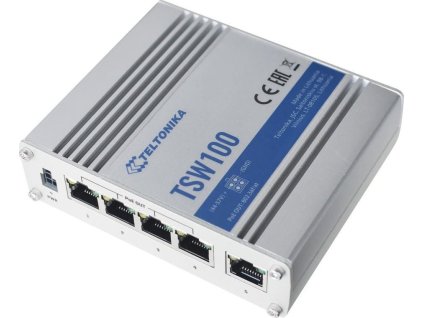 Teltonika TSW100 Průmyslový PoE switch bez managementu, 5x GLAN, 4x PoE