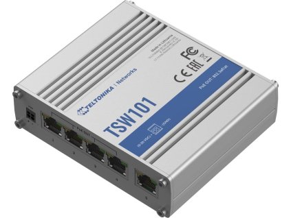 Teltonika TSW101 Průmyslový PoE switch bez managementu, 5x GLAN, 4x PoE
