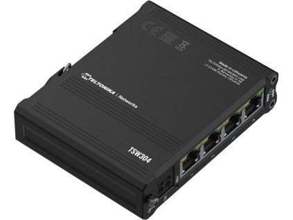 Teltonika průmyslový nemanažovaný switch na DIN lištu TSW304 4port 10/100/1000M