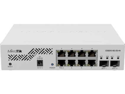 Mikrotik managed Switch CSS610-8G-2S+IN, 8x GbE, 2x 10G SFP+, SwO, zdroj