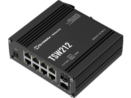 Teltonika TSW212 průmyslový L2 manažovaný switch, 8x 10/100/1000, 2x SFP, bez zdroje