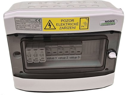 Elektrický rozvaděč pro FVE, 3 stringy, 1 svodič, 1000V DC