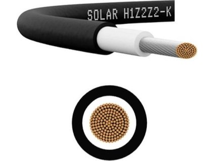 Solární kabel 6mm, 1m, černý