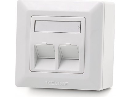 Keline, zásuvka Modulo50 Cat 6A, povrchová, osadená s 2xKEJ-CEA-S-10G