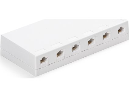 Keline zásuvkový box, Cat 5E, povrchový, osadený s 6xKEJ-C5E-U-TL