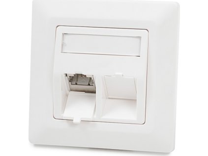 Keline antibakteriálna zásuvka Modulo50, Category 6A, 2xRJ45/s, podpovrchová, osadená s KEJ-CEA-S-10G