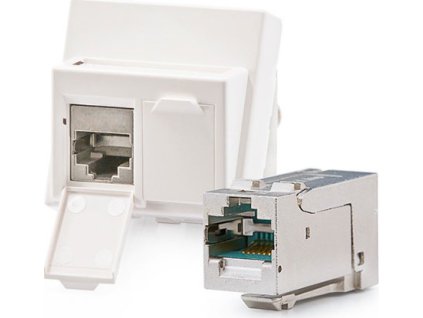 Keline antibakteriálna zásuvka Modulo45, Category 6A, 2xRJ45/s, podlahová / do žľabu, osadená s KEJ-C6A-S-HD