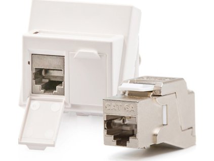 Keline antibakteriálna zásuvka Modulo45, Category 6A, 2xRJ45/s, podlahová / do žľabu, osadená s KEJ-C6A-S-10G