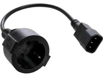 Kabel C-TECH síťový adaptér C14 (M) -> schuko (F), 15 cm