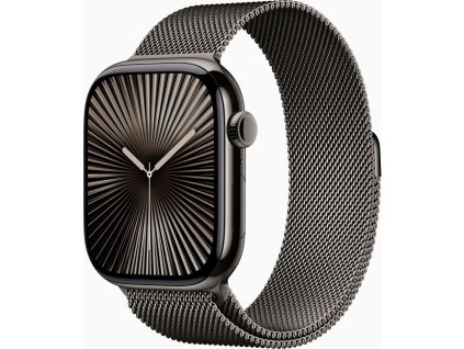 Apple Watch Series 10 GPS + Cellular 46mm Břidlicově šedý titan s břidlicově šedým milánským tahem - S/M