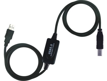 PremiumCord USB 2.0 repeater a propojovací kabel (A/M-B/M)/ 10m/ černý