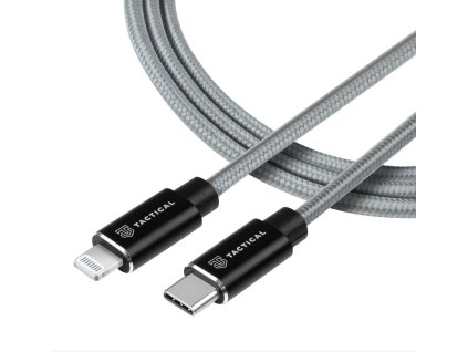 Tactical Fast Rope Aramid Cable USB-C/Lightning MFi 1m Grey