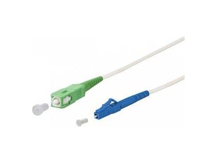 SC/APC - LC/UPC simplex 9/125 SM 10m arm.bílý 3mm B3 LSZH