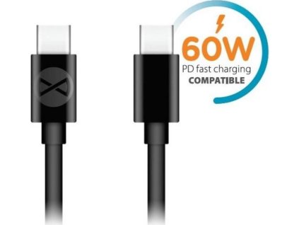 Datový kabel Forever USB-C/USB-C 1m 3A černý
