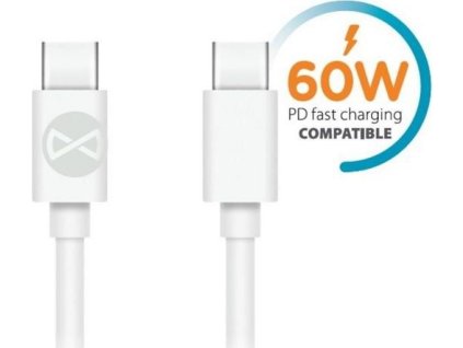 Datový kabel Forever USB-C/USB-C 1m 3A bílý