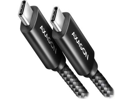 AXAGON datový a nabíjecí kabel CHARGE USB-C na USB-C / USB2.0 / 5A / PD 3.1 240W / opletený / 2,5m / černý