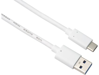 PremiumCord kabel USB-C - USB 3.0 A (USB 3.2 generation 2, 3A, 10Gbit/s)  2m bílá