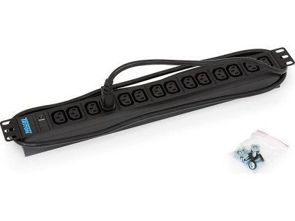 Triton 19',14xIEC C13,kontrol.,3x1.5mm 2m kabel  IEC320 C14, RAL9005