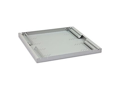 Triton 19' polička perforovaná 1U/450mm, max.nosnost 80kg,,integrované podpěry RAL7035 , šedá