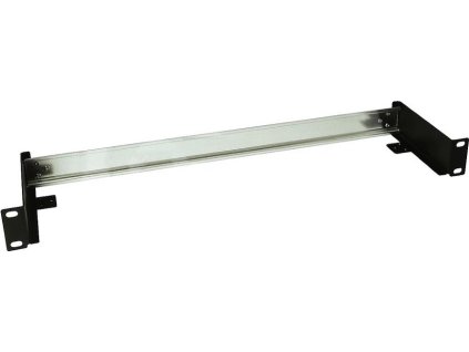Solarix DIN lišta s držákem do 19" rozvaděče,1U černá RAL 9005 RAIL-1U-DIN