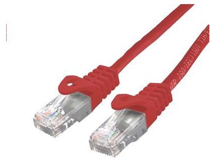 Kabel C-TECH patchcord Cat6, UTP, červený, 0,25m