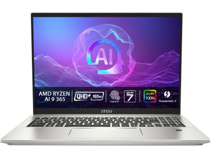 MSI Prestige/A16 AI+ A3HMG/AI9-365/16"/2560x1600/32GB/1TB SSD/AMD int/W11P/Silver/2R