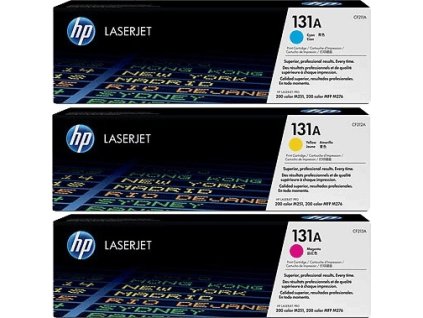 HP 131A trojbalení - azurová, purpurová, žlutá