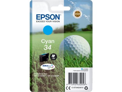 Epson inkoustová náplň/ C13T34624010/ 34 DURABrite Ultra/ WorkForce Pro WF-3720DWF/ azurová