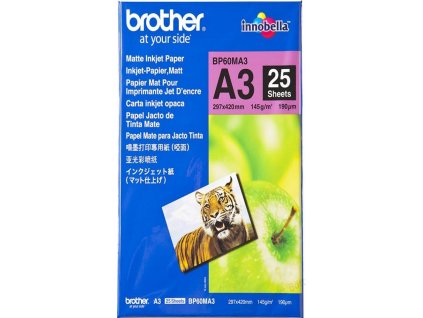 BROTHER fotopapír BP60MA3/ A3/ Foto Matt/ 190g/ 25 listů