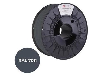Tisková struna (filament) C-TECH PREMIUM LINE, PETG, ocelová šedá, RAL7011, 1,75mm, 1kg