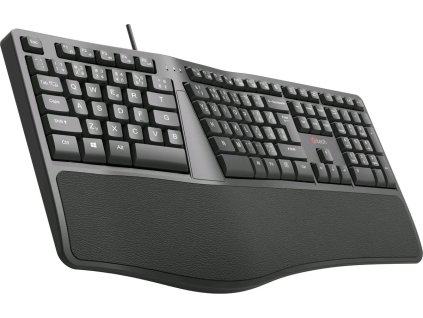 Klávesnice C-TECH KB-113E USB, ERGO,  černá, CZ/SK