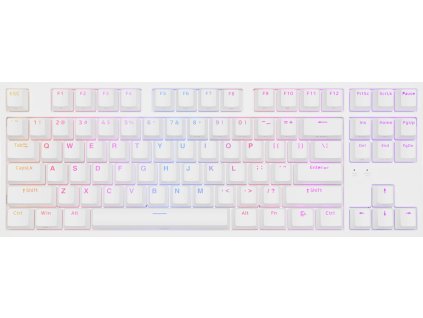 Genesis herní mechanická klávesnice THOR 404/RGB/Gateron Yellow Pro/Drátová USB/US layout/Bílá