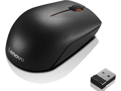 Lenovo 300/Kancelářská/Optická/Bezdrátová USB/Černá