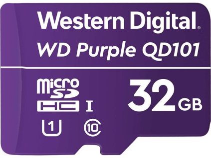 WD PURPLE 32GB MicroSDHC QD101 / WDD032G1P0CC / CL10 / U1 /